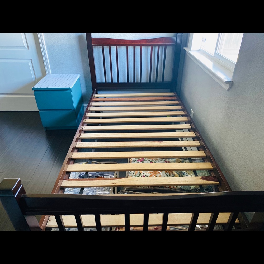 Natural solid wood twin bed for sale!!!!